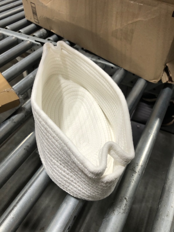 Photo 1 of ABenkle Small Woven Basket, Cotton Rope Shelf Storage Basket, Small Round Easter Basket, Cute Baby Basket, Decorative Round Bin for Nursery Bedroom Bathroom

