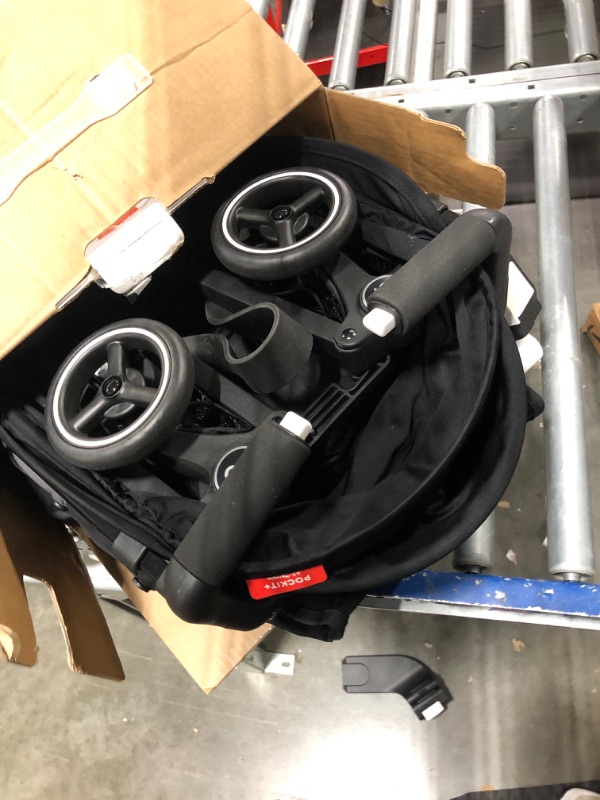 Photo 1 of gb Pockit+ All-Terrain, Ultra Compact Lightweight Travel Stroller with Canopy and Reclining Seat in Velvet Black Velvet Black Pockit+ All Terrain