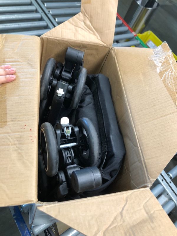 Photo 1 of gb Pockit+ All-Terrain, Ultra Compact Lightweight Travel Stroller with Canopy and Reclining Seat in Velvet Black Velvet Black Pockit+ All Terrain