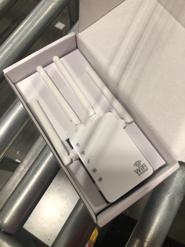 View 3 of WiFi Extender WiFi Booster with Ethernet Port, Internet Repeater Range Covers Up to 12880 Sq.Ft and 105 Device 1-Tap Setup, 4 Antennas 360°Full Coverage Extends Wi-Fi to Home & Outdoor