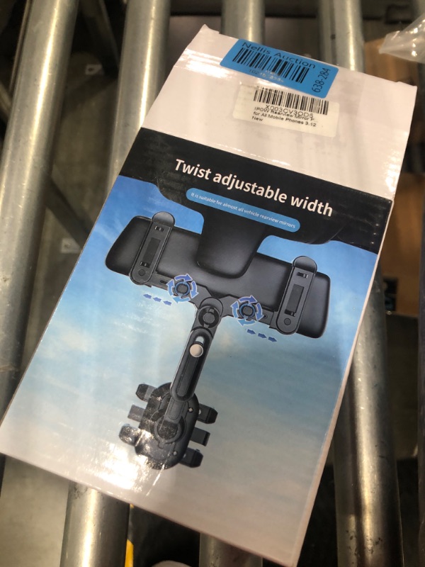 Photo 1 of IPOW Large Rearview Mirror Phone Holder for Car 360°Rotatable and Retractable, 2022 Upgraded Four Corners Fixed Anti-Shake Multifunctional Design for All Phones and All Car Rearview Mirror with Button