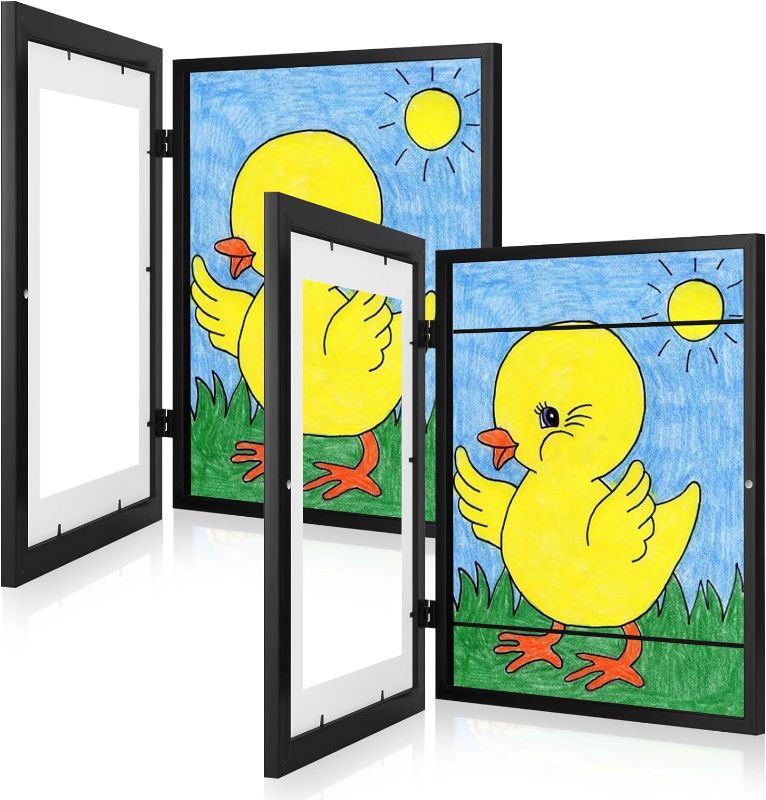 Photo 1 of [2 Pack] Kids Art Frames,  Front Opening Kids Artwork Frames Changeable, Displays