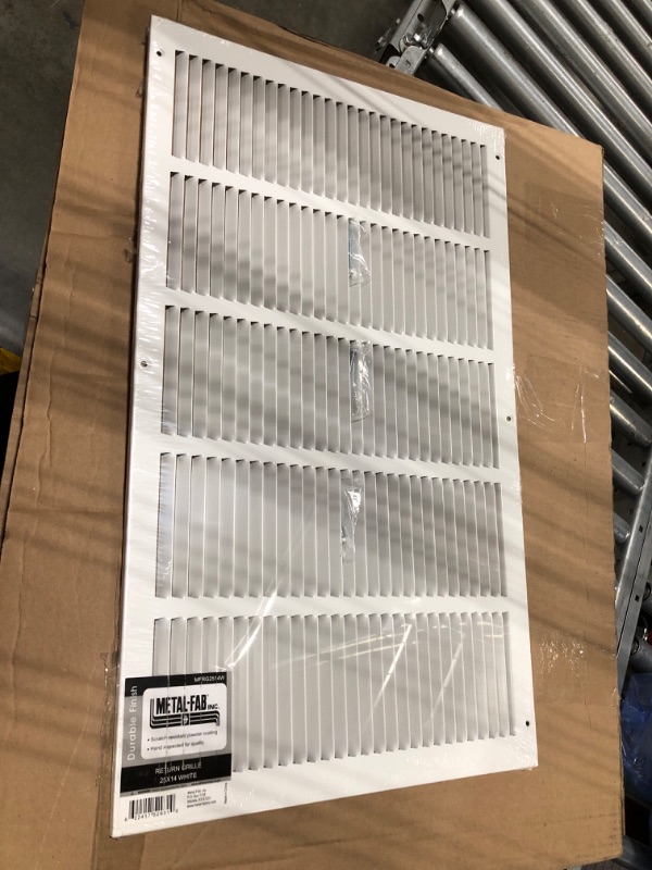 Photo 2 of 25"w X 14"h Steel Return Air Grilles - Sidewall and Ceiling - HVAC Duct Cover - White [Outer Dimensions: 26.75"w X 15.75"h] 25 X 14 White