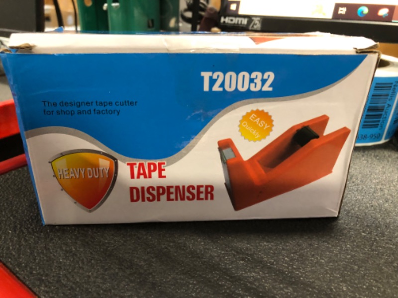 Photo 1 of IHOMECOOKER Desktop Tape Dispenser Adhesive Roll Holder (Fits 1" & 3" Core) with Weighted Nonskid Base Black