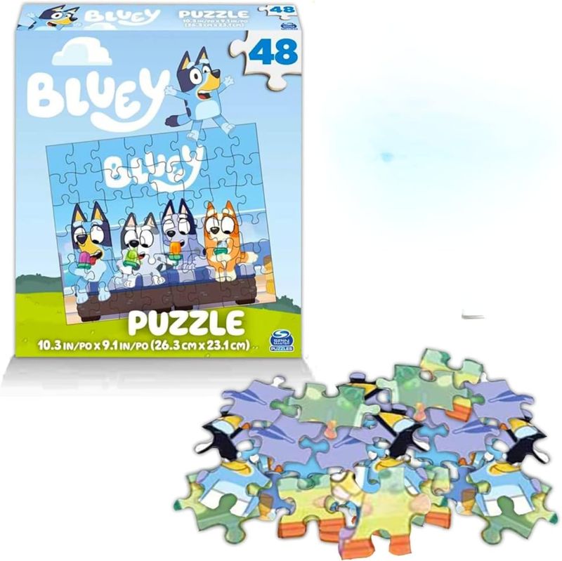 Photo 1 of Bluey Premier 48 Pc Puzzle Set for Kids - Bluey Party Supplies Favors Great Gift for Bluey Fans