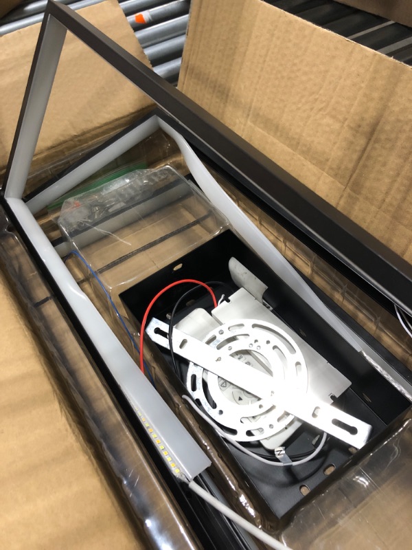 Photo 1 of Jaycomey Dimmable Ceiling Light,3 Squares Modern LED Ceiling Lamps with Remote Control,50W Acrylic Flush Mount Ceiling Light Fixture for Living Dining Room Bedroom Kitchen(Black) Dim-Black-50W