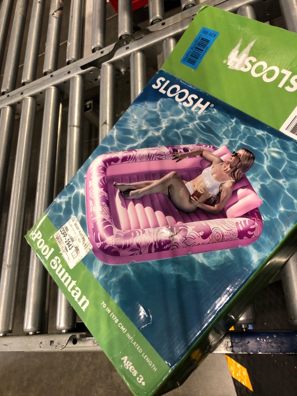 Photo 1 of Sloosh Inflatable Tanning Pool Lounger Float for Adults, 70" x 46" Large Suntan Tub Pool Floats Sun Tan Tub Ice Bath Tub Tanning Bed Blow up Pool Raft Lounge Floatie, L-Hot Pink