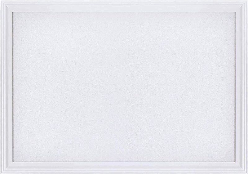 Photo 1 of SKL Products Cork Board - 30" x 20" Large, Framed, White Bulletin Board for School, Home, Kitchen & Office Walls
