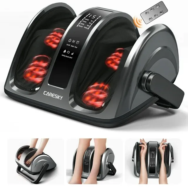 Photo 1 of CARESKY Shiatsu Foot Massager Machine with Heat & Remote, Upgraded 3-Heating for Circulation and Pain Relief, 7-in-1 Deep Kneading Rolling for Calf-Leg-Arm Relaxation, Plantar Fasciitis
