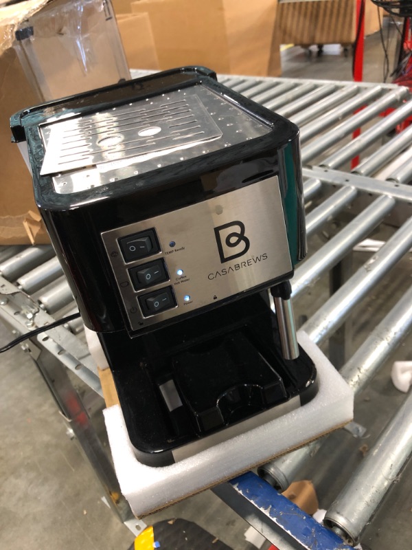 Photo 1 of Sincreative CM1699 Casabrews Compact Stainless Steel Espresso Machine with Milk Frother Wand and 50 Oz Removable Water Tank for Cappuccinos and Lattes