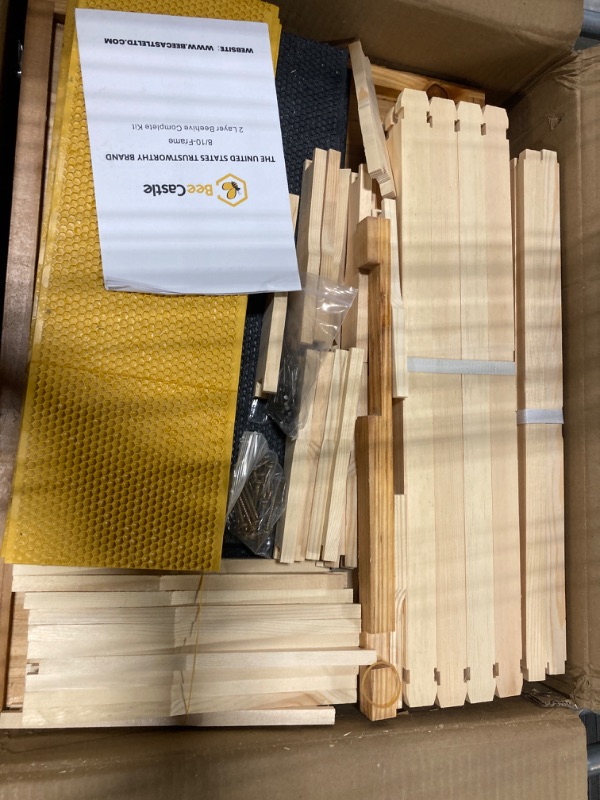 Photo 3 of 10-Frames Complete Beehive Kit, 100% Beeswax Coated Bee Hive Includes Frames and Beeswax Coated Foundation Sheet (2 Layer)