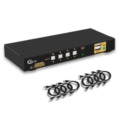 Photo 1 of CKLau KVM Switch HDMI 4 Port Wit Audio and 4 Kit Cables, 4 Port HDMI KVM Switch