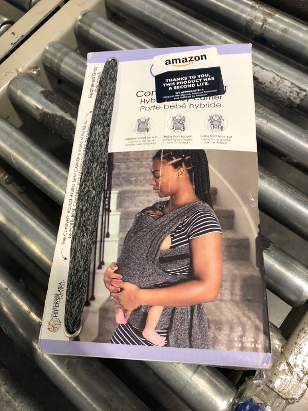 Photo 2 of Boppy Baby Carrier- Adjustable ComfyFit, Heathered Gray, Hybrid Wrap with New Adjustable Arm Straps to Fit More Bodies, 3 Carrying Positions, 0m+ 8-35lbs, Soft Yoga-Inspired Fabric with Storage Pouch Adjustable ComfyFit Baby Carrier Heathered Gray