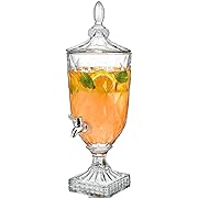 Photo 1 of 0.8 Galllon Glass Drink Dispenser for Parties with Spigot Glass Iced Beverage Dispenser with Lid Wide Mouth Beverage Server for Party Bar Wedding Decoration