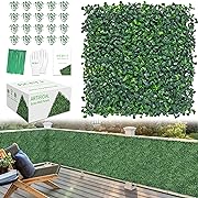 Photo 1 of BCBLF 10x10Inch 12Pcs Grass Wall Panels, 4 Layers UV-Anti Boxwood Greenery Hedge with 50 Zip Ties, No Odor Artificial Fake Grass Backdrop for Indoor Outdoor Privacy, Birthday Wedding Decor, 8.3 SQ FT