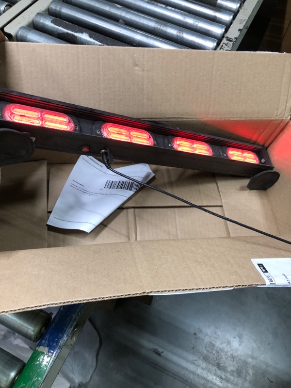 Photo 2 of 23" LED Wireless Tow Trailer Light Bar with 7-Pin RV Blade Transmitter Towing Rechargeable Battery Powerful Magnetic Base for Roadblock Trucks Cars