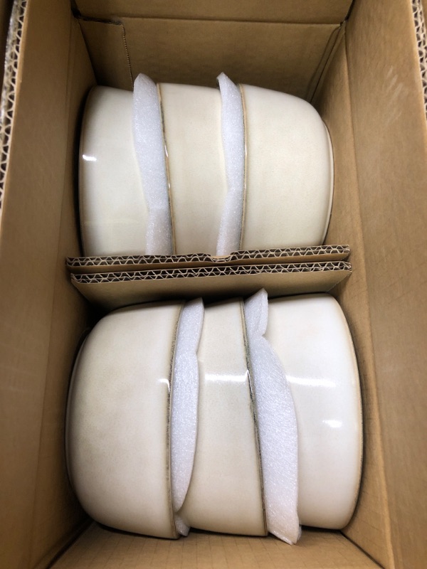 Photo 1 of Ceramic Dinnerware Sets for 6, 18 Pieces Stoneware Plates and Bowls Sets, Chip and Scratch Resistant Dishes, Dishwasher & Microwave Safe, Reactive Glaze-Cappuccino Cappuccino Service for 6