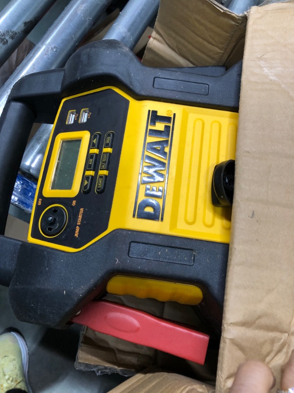 Photo 3 of DEWALT DXAEPS14 1600 Peak Battery Amp 12V Automotive Jump Starter/Power Station with 500 Watt AC Power Inverter, 120 PSI Digital Compressor, and USB Power , Yellow