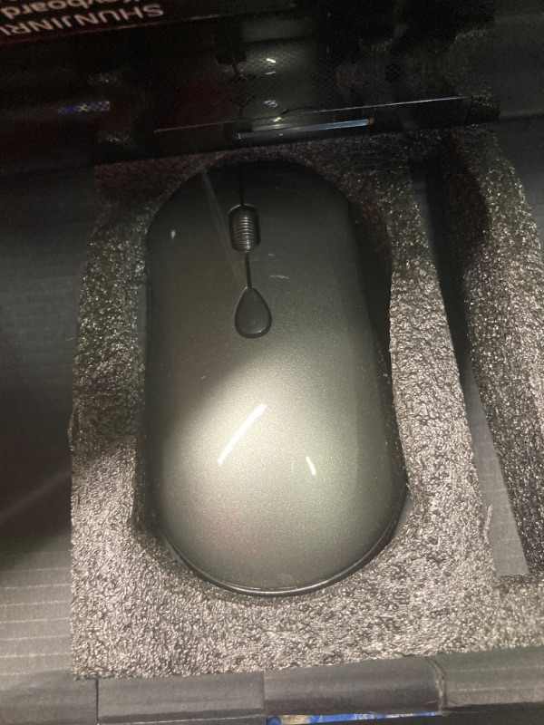 Photo 1 of Wireless Keyboard and Mouse, Full-Size Keyboard Mouse Ultra Slim Combo with USB Receiver, Quiet Click, 2400 DPI, Cordless Scissor Switch Computer Keyboard Set, for Laptop PC Windows Mac - Black Gray KM426-Gray Black