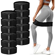 Photo 1 of 12 Pcs Fabric Resistance Bands for Working Out Booty Workout Stretch Exercise Bands Non Slip for Legs Squat Resistance Loop for Women Men Starter Butt Hip Thigh Fitness