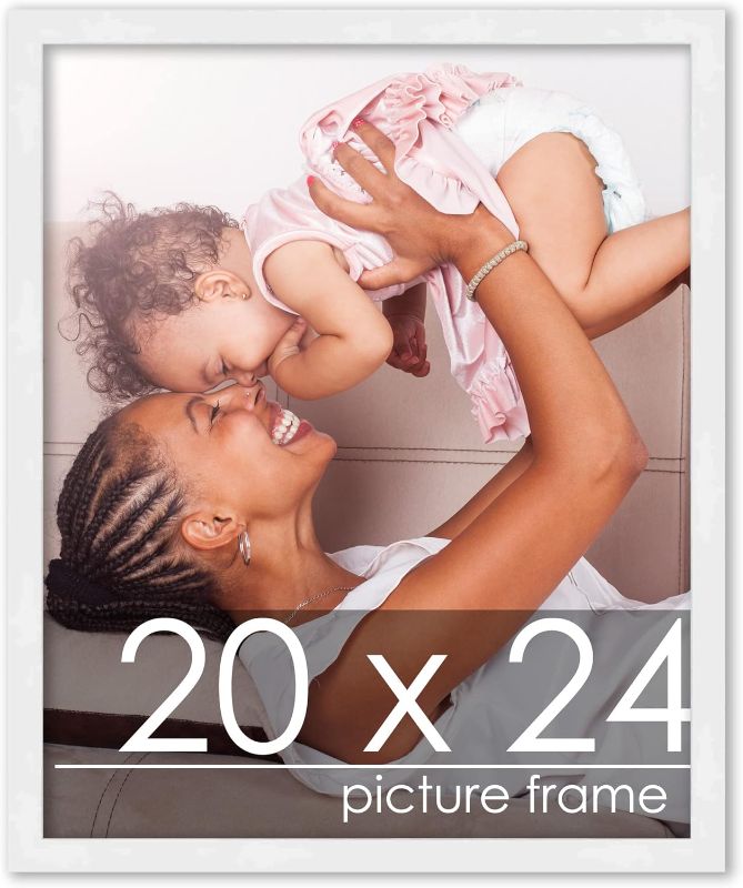 Photo 1 of 
Poster Palooza 20x24 Frame White Solid Pine Wood Picture Frame | UV Acrylic, Foam Board Backing & Hanging Hardware
Size:20x24