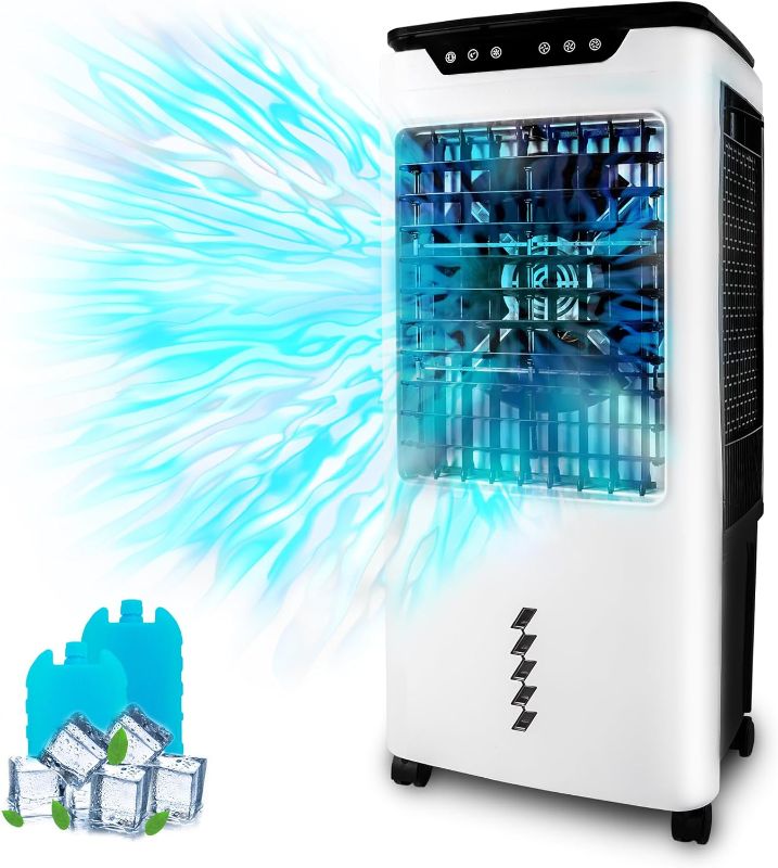 Photo 1 of Gorilla Gadgets Powerful Swamp Cooler 5300 CFM, 7 Gallons Water Tank, Portable Indoor Evaporative Air Cooler, Remote Included, Swing Mode, Modern Design, 3 Speeds (LBW-6500RC)