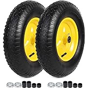 Photo 1 of (2-PACK) 4.80/4.00-8" Tire and Wheel, 16" Pneumatic Tire Wheels with 5/8" Bearings (Extra 3/4" Bearings) and 3" Centered Hub, for Wheelbarrow, Hand Truck, Garden Carts, Yard Wagon Dump Cart