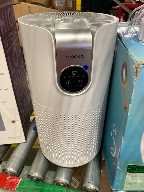 Photo 1 of Air Purifiers for Home Large Room Up to 1500ft² with Aromatherapy, MOOKA HEPA Air Purifier for Bedroom Pets Kitchen, Air Filter Cleaner for Smoke Pollen Dust Dander Odor, 15dB, M03, White