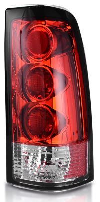 Photo 1 of AUTOSAVER88 Tail Lights Compatible with 1999-2002 Chevy Silverado 1500/2500, 01-02 Silverado 1500 HD/2500 HD/3500, 99-03 GMC Sierra Clear Lens Red Housing Taillights Pair (ONLY Fit Fleetside Models) Red Lens