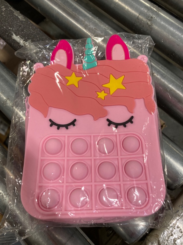 Photo 1 of Big Pink Bag for Girls Unicorn Pop Purse for her,Pop Fidget Toy for Girls, Push Pop Bubble Fidget Sensory Toy, Stress Release Pop Coin Purse, Easter Stocking Birthday Party Favors Unicorn Gifts