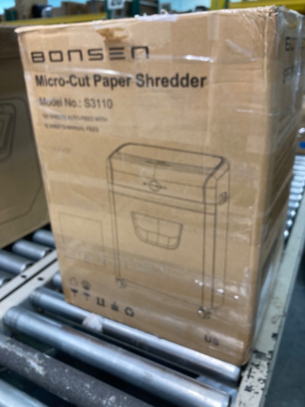 Photo 2 of BONSEN Shredder for Office, 120-Sheet Auto Feed Paper Shredder, Micro Cut Paper Shredders for Home Office Use, 30 Minutes/High Security Level P-4/6 Gallon Bin (S3110) 120-Sheet Auto Feed (new model)