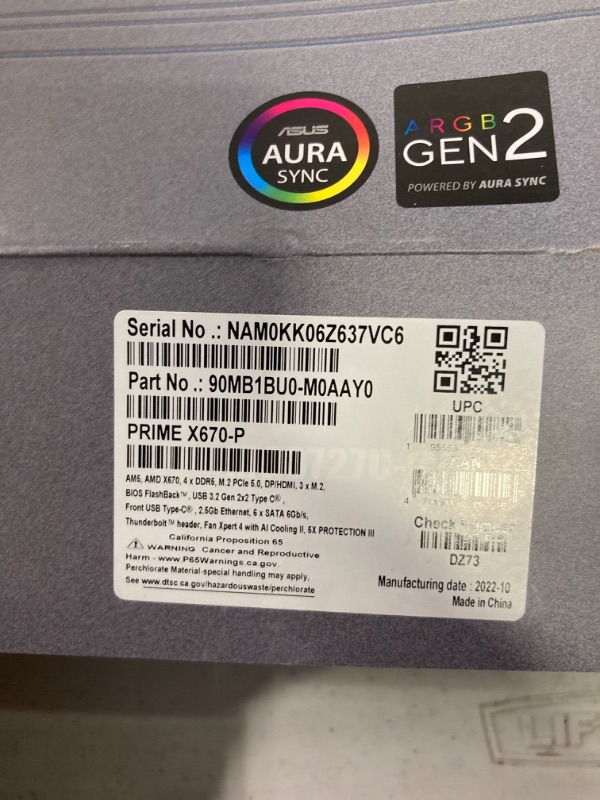 Photo 4 of ASUS Prime X670-P Socket AM5 (LGA 1718) Ryzen 7000 ATX Motherboard(DDR5, 3xM.2 Slots, USB 3.2 Gen 2x2 Type-C®, USB4® Header, and 2.5Gb Ethernet)