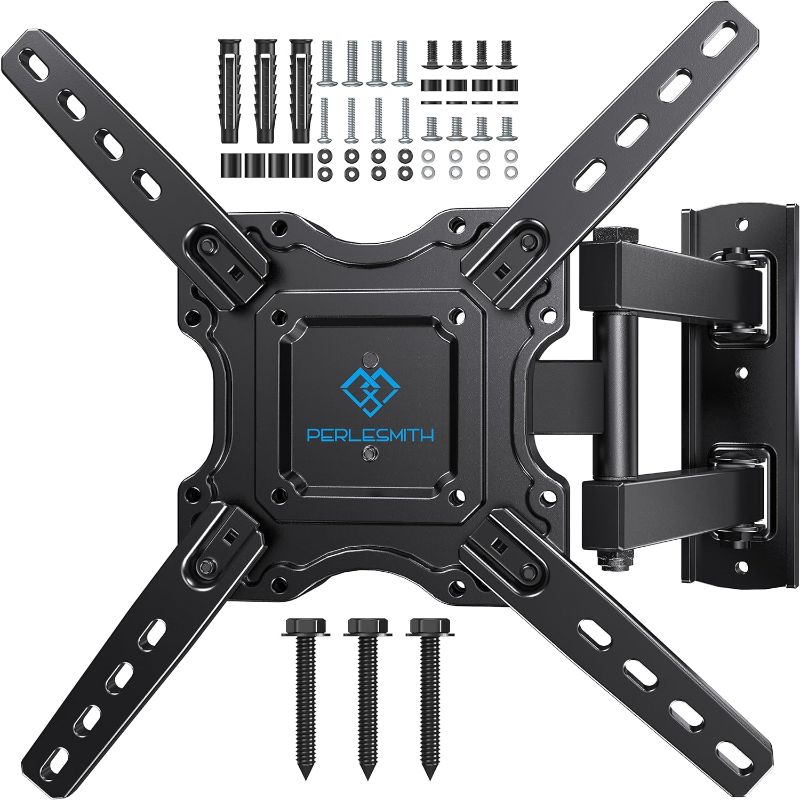 Photo 1 of 
PERLESMITH UL Listed Full Motion TV Wall Mount for Most 26-60 inch Flat Curved OLED 4K TVs up to 77lbs, Wall Mount TV Bracket with Swivel & Extension...
Color:Black