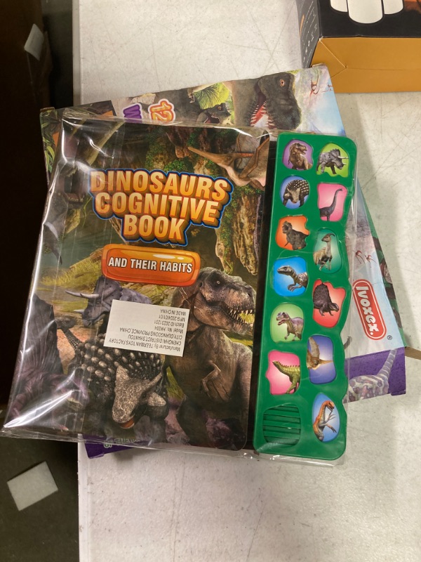 Photo 2 of Dinosaur Toys for Kids,Dinosaur Sound Book with Pack of 12 Toy Dinosaurs Figures,Realistic Roars,Interactive Perfect for Kids Dinosaurs Educational Toys,Dinosaur Books for 3 4 5 6Year Old Boys&Girls