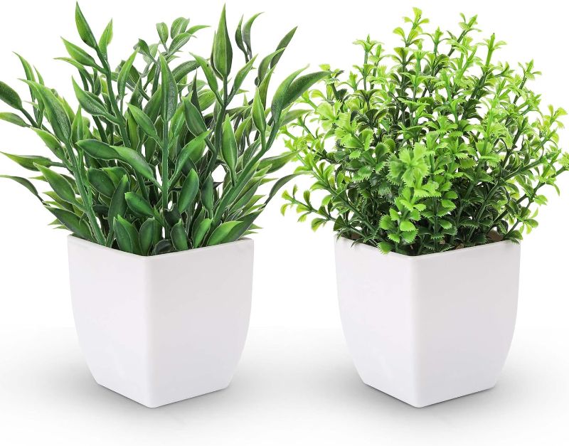 Photo 1 of 
Der Rose 2 Packs Fake Plants Mini Artificial Greenery Potted Plants for Home Decor Indoor Office Table Room Farmhouse
Color:Green