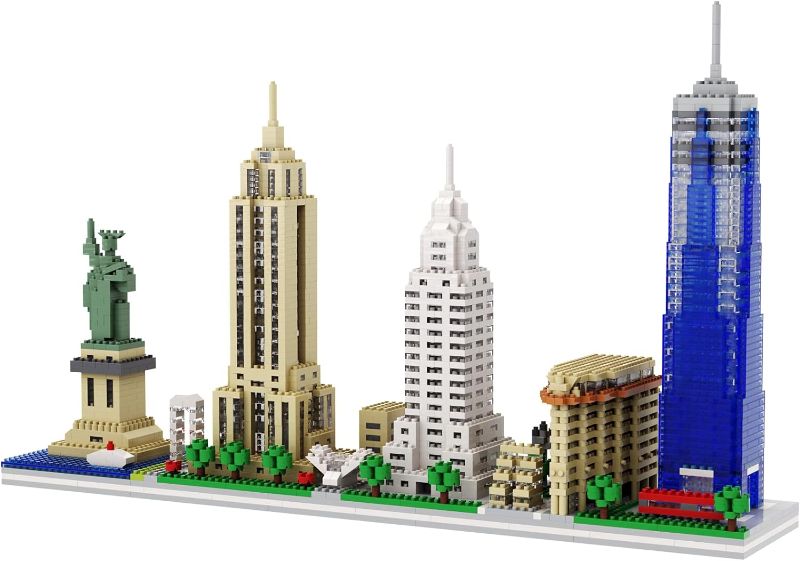 Photo 1 of dOvOb Architecture New York Skyline Micro Mini Blocks Building Set, 3048 Pieces Bricks,3D Puzzle Collection Model Kit as Gift for Adults or Kids
