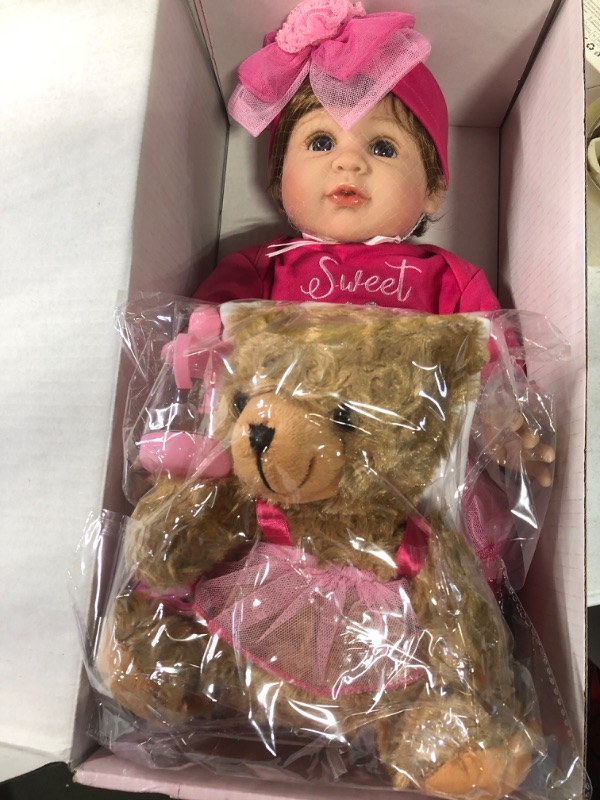 Photo 1 of Aori Lifelike Reborn Baby Doll,22 inch Realistic Newborn Baby Girl Dolls,Real Looking Handmade Poseable Weighted Vinyl Toddler Gift for Kids Viola Stylish Viola