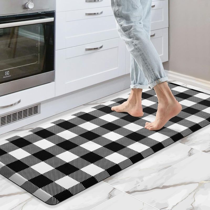 Photo 1 of 
MAYHMYO Kitchen Mat Cushioned 1/2 Inch Thick Anti Fatigue Kitchen Rug Black and White Kitchen Floor Mat Non-Skid & Waterproof Kitchen Rug Comfort..