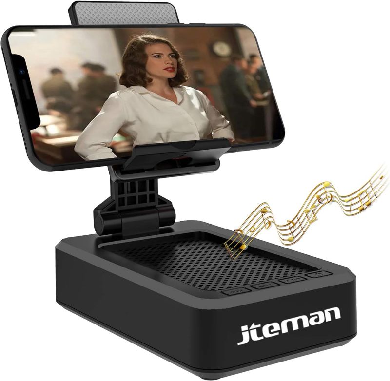 Photo 1 of Cell Phone Stand with Wireless Bluetooth Speaker and Anti-Slip Base HD Surround Sound Perfect for Home and Outdoors with Bluetooth Speaker for Desk Compatible with iPhone/ipad/Samsung Galaxy
