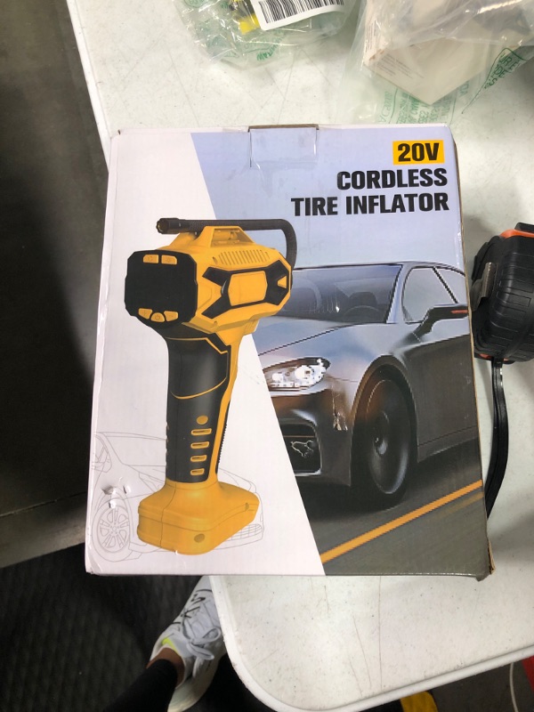 Photo 2 of *** NOT FUNCTIONAL**** SELLING AS PARTS*****
Tire Inflator Air Compressor Compatible with DeWalt 20v Max Battery Power,160PSI Cordless Portable Electric Air Pump with Digital Pressure Gauge for Car Motorcycles Bike Sport Ball Auto(no battery)
