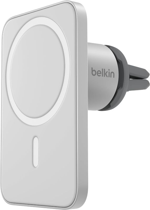 Photo 1 of Belkin MagSafe Vent Mount Pro - for Car, Magnetic Phone Holder Compatible with iPhone 15, iPhone 15 Pro, iPhone 15 Pro Max, iPhone 14 Series, iPhone 13 Series, and Mini - Gray
