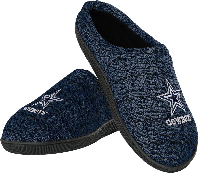 Photo 1 of FOCO Mens NFL Team Logo Poly Knit Cup Sole Slippers (Medium)
