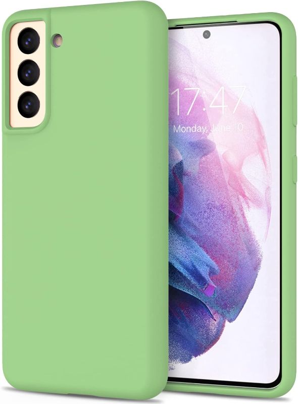 Photo 1 of DEENAKIN Compatible with Samsung Galaxy S21 Case,Soft Flexible Silicone Gel Rubber Bumper Cover,Slim Fit Full Body Shockproof Protective Phone Case for Samsung Galaxy S21 Mint Green
