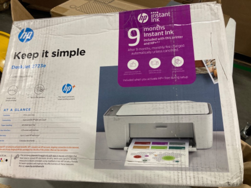 Photo 3 of HP DeskJet 2755e Wireless Color All-in-One Printer with bonus 6 months Instant Ink (26K67A)