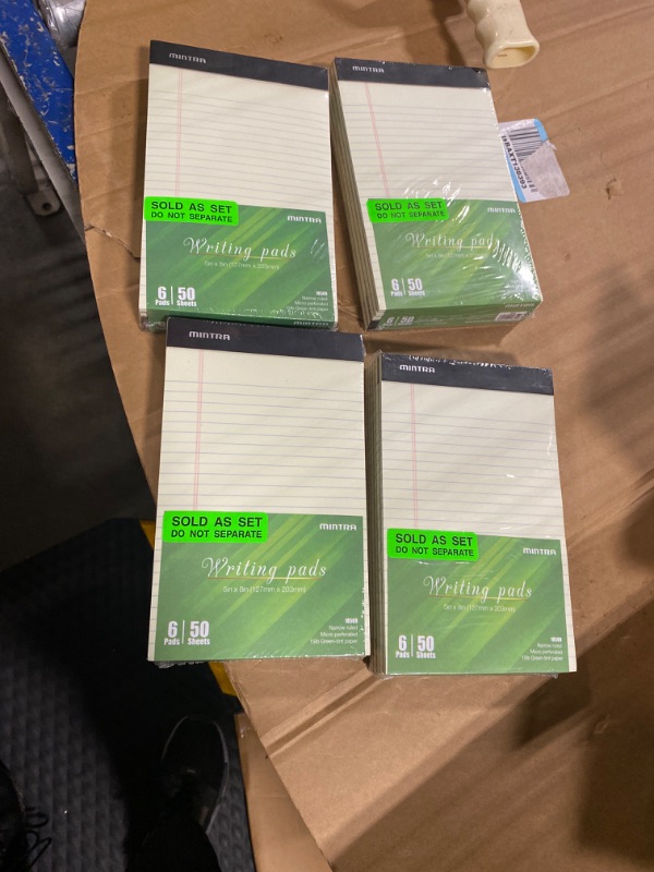 Photo 2 of Mintra Office Legal Pads, ((Basic 6pk - (Green Paper) (5in x 8in (Narrow Ruled), 6pk (Green Tint)) 5in x 8in (Narrow Ruled) 6pk (Green Tint) 4 packs