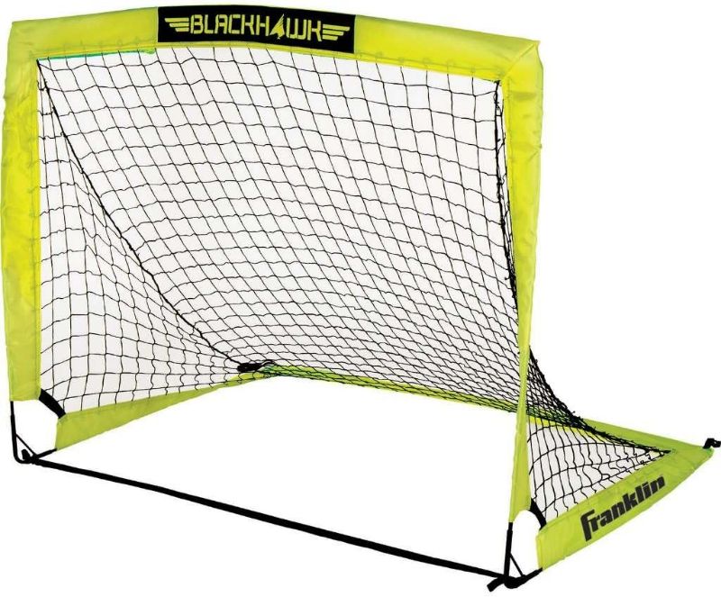 Photo 1 of Franklin Sports Blackhawk Backyard Soccer Goal - Portable Pop Up Soccer Nets - Youth + Adult Folding Indoor + Outdoor Goals - Multiple Sizes + Colors - Perfect for Games + Practice
