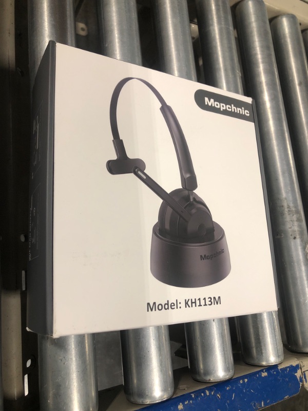 Photo 1 of Mopchnic Bluetooth Headset, Wireless Headset with Upgraded Microphone AI Noise Canceling, On Ear Bluetooth Headset with USB Dongle for Office Call Center Skype Zoom Meeting Online Class Trucker