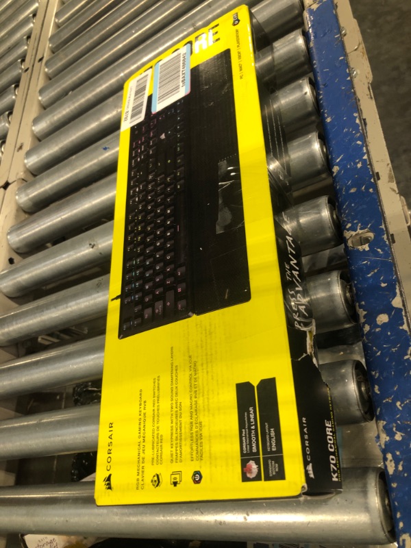 Photo 1 of CORSAIR K70 CORE RGB Mechanical Gaming Keyboard with Palmrest - Pre-lubricated Corsair MLX Red Linear Keyswitches - Sound Dampening - Media Control Dial - iCUE Compatible - QWERTY NA Layout - Black