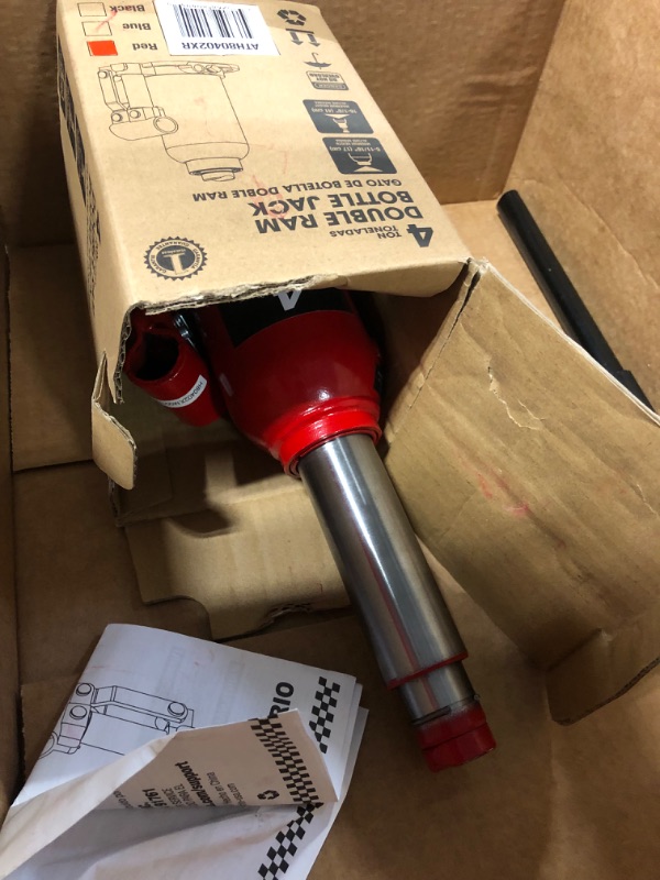 Photo 3 of BIG RED 4 Ton (8,000 LBs) Torin Double Ram Welded Hydraulic Car Bottle Jack for Auto Repair and House Lift, Red, ATH80402XR Double Ram 4 Ton (8,000 LBs)