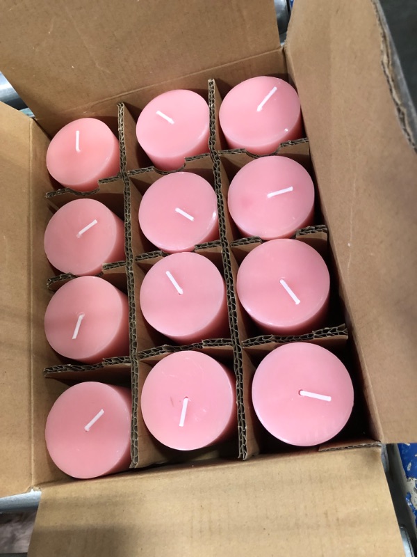 Photo 3 of 12 Pack 2x3 Inch Pink Pillar Candles for Romantic Valentine's Day, Unscented Column Candles for Home Restaurants Spa Church Weddings, Smokeless Dripless and Clean Burning Emergency Candle Pink 2×3 Inch, 12 Pack